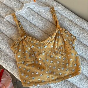 Floral Mustard Yellow Women's Top